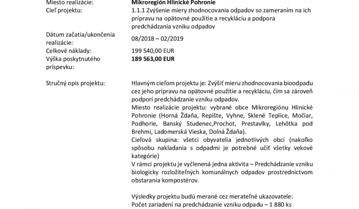 Aktuality / 1.1.1 Zvýšenie miery zhodnocovania odpadov so zameraním na ich prípravu na opätovné použitie a recykláciu a podpora predchádzania vzniku odpadov - foto