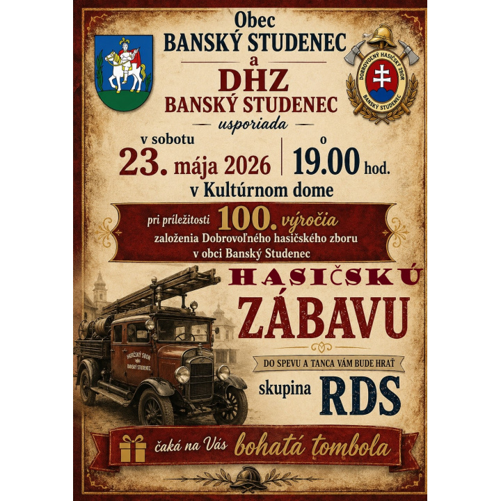 Hasičská zábava 23.5.2026