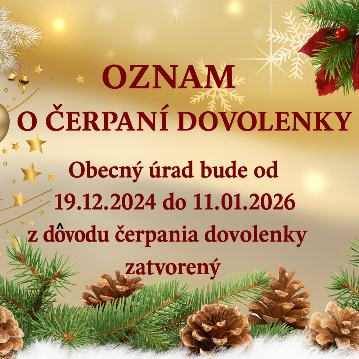 Oznam o čerpaní dovolenky 