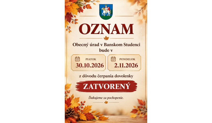 Oznam o čerpaní dovolenky 