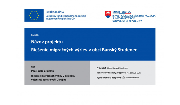 Riešenie migračných výziev v obci Banský Studenec